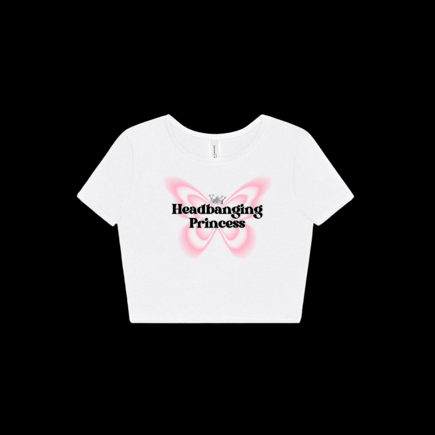 "Headbanging Princess" Crop Top (Front design)