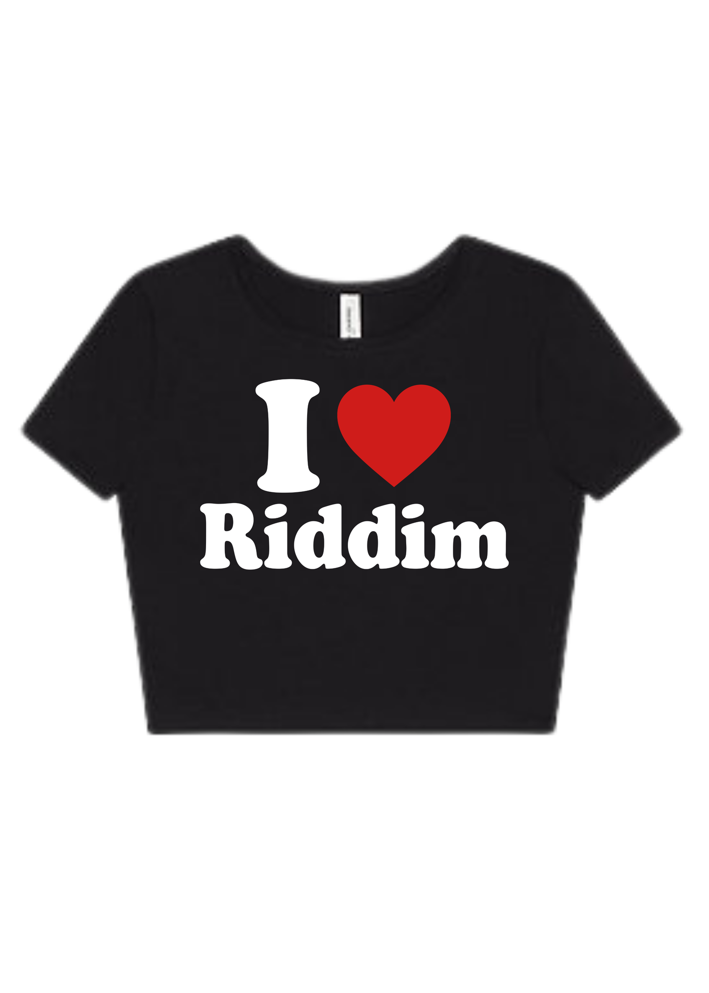 “I <3 riddim” baby tee (front design)