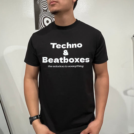“Techno & Beatboxes” T-shirt (front design only)