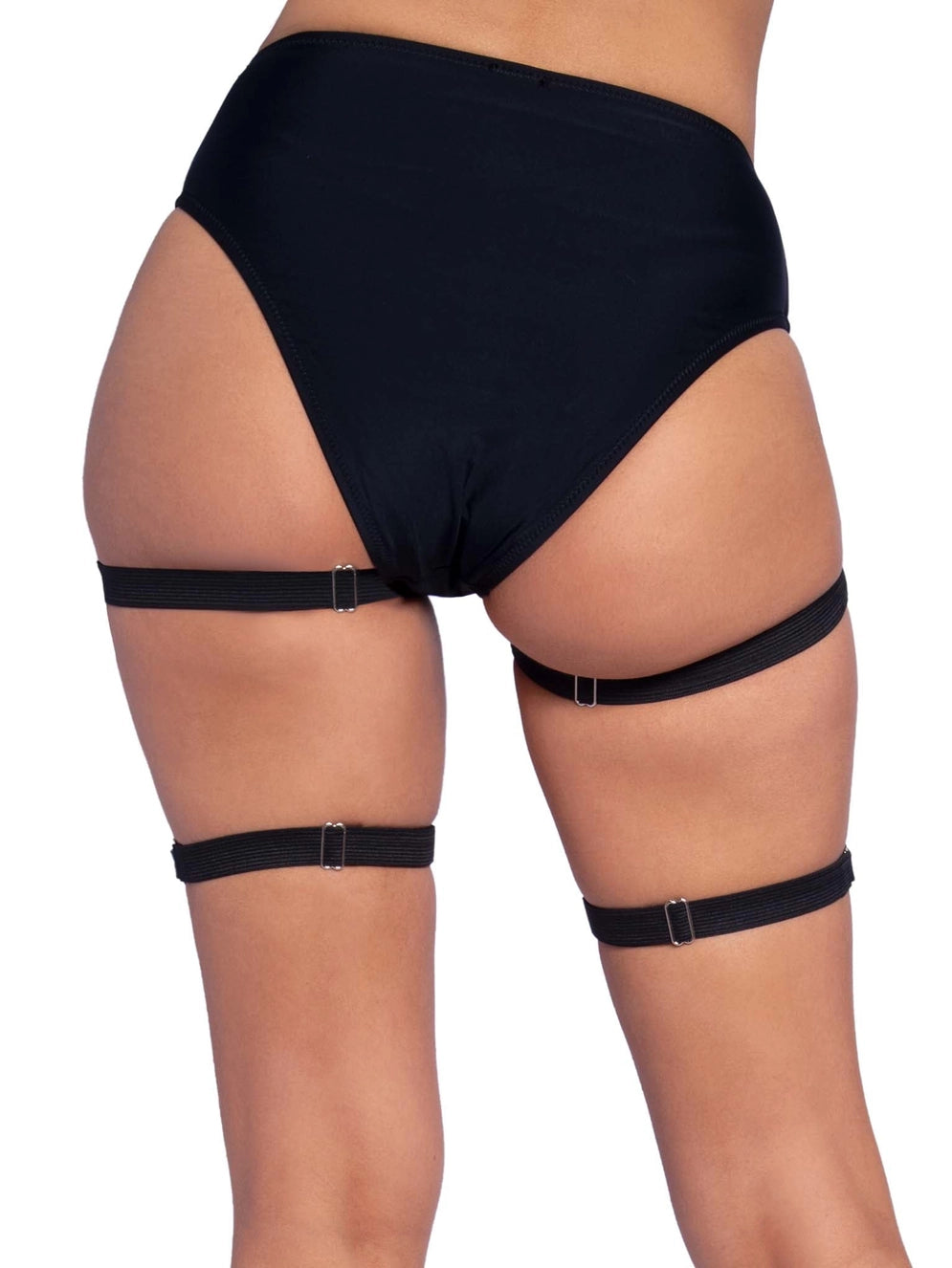 Dual Strap Studded Thigh High Garters