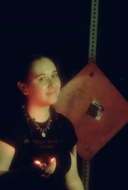 "Hot Girls Listen To BLTHZR" Baby Tee(Front design) BLTHZR COLLAB