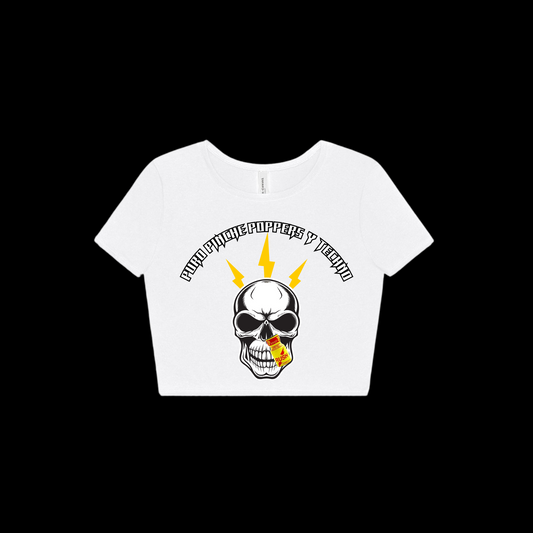 “Puro Pinche Poppers Y Techno” Crop top (front design)