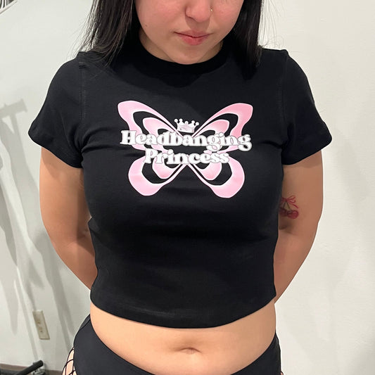 "Headbanging Princess" Baby Tee (Front design)